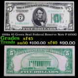 1928a $5 Green Seal Federal Reserve Note F-1950G Grades xf+