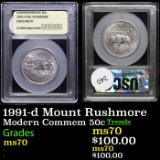 . 1991-d Mount Rushmore Modern Commem Half Dollar 50c Graded ms70, Perfection By USCG