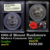 . 1991-1995-p WWII Modern Commem Half Dollar 50c Graded ms70, Perfection By USCG