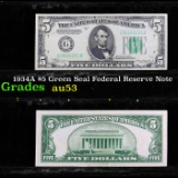 1934A $5 Green Seal Federal Reserve Note Grades Select AU