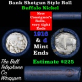 Buffalo Nickel Shotgun Roll in Old Bank Style 'Bell Telephone'  Wrapper 1916 & d Mint Ends