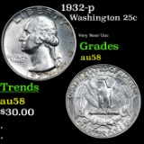 1932-p Washington Quarter 25c Grades Choice AU/BU Slider