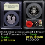 Proof . 2013-S 5-Star Generals Arnold & Bradley Modern Commem Half Dollar 50c Graded GEM++ Proof Dee