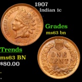 1907 Indian Cent 1c Grades Select Unc BN