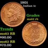 1901 Indian Cent 1c Grades Select Unc RB