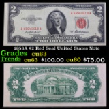 1953A $2 Red Seal United States Note Grades Select CU