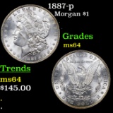 1887-p Morgan Dollar 1 Grades Choice Unc