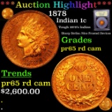 Proof ***Auction Highlight*** 1878 Indian Cent 1c Graded Gem Proof Red Cameo By USCG (fc)