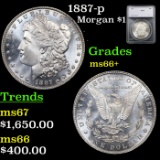 1887-p Morgan Dollar 1 Graded ms66+ By SEGS