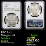 NGC 1902-o Morgan Dollar 1 Graded ms65 By NGC