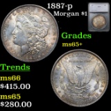 1887-p Morgan Dollar 1 Graded ms65+ By SEGS