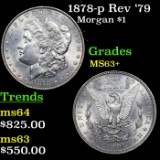 1878-p Rev '79 Morgan Dollar $1 Grades Select+ Unc