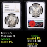 NGC 1883-o Morgan Dollar 1 Grades Select Unc PL By NGC