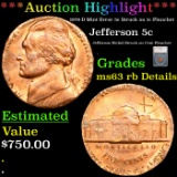 ***Auction Highlight*** 1978-D Jefferson Nickel Mint Error 5c Struck on 1c Planchet 5c Graded ms63 r