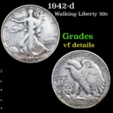 1942-d Walking Liberty Half Dollar 50c Grades vf details