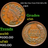 1863 Not One Cent Civil War Token F-62/367a R3 1c Grades xf+