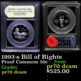 Proof . 1993-s Bill of Rights Modern Commem Half Dollar 50c Graded GEM++ Proof Deep Cameo By USCG