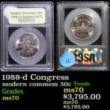 . 1989-d Congress Modern Commem Half Dollar 50c Graded ms70, Perfection By USCG