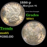 1886-p Morgan Dollar 1 Grades GEM Unc