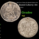 1884 Love Token On Seated Liberty 10c Seated Liberty Dime 10c Grades ng