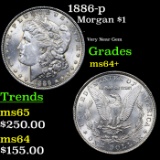 1886-p Morgan Dollar $1 Grades Choice+ Unc