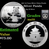 2017 10 Yuan Silver China Panda Graded ms70 by SEGS