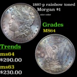 1897-p rainbow toned Morgan Dollar $1 Grades Choice Unc