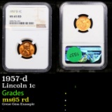 NGC 1957-d Lincoln Cent 1c Graded ms65 rd By NGC
