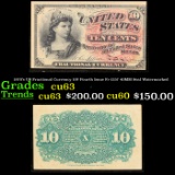 1870's US Fractional Currency 10¢ Fourth Issue Fr-1257 40MM Seal Watermarked Grades Select CU