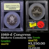 1989-d Congress Modern Commem Half Dollar 50c Grades ms70, Perfection