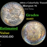 1884-o Colorfully Toned Morgan Dollar $1 Grades Select Unc