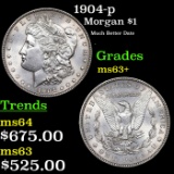 1904-p Morgan Dollar 1 Grades Select+ Unc