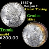 1887-p Morgan Dollar 1 Grades Choice Unc