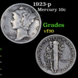 1923-p Mercury Dime 10c Grades vf++