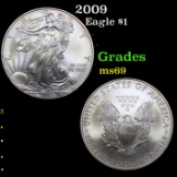 2009 Silver Eagle Dollar 1 Grades ms69