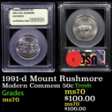 . 1991-d Mount Rushmore Modern Commem Half Dollar 50c Graded ms70, Perfection By USCG