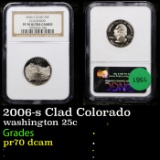 Proof NGC 2006-s Clad Colorado Washington Quarter 25c Graded pr70 dcam By NGC