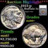 ***Auction Highlight*** 1915-p Buffalo Nickel 5c Graded ms66+ By SEGS (fc)