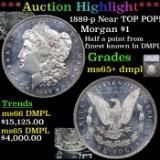 ***Auction Highlight*** 1889-p Morgan Dollar Near TOP POP! 1 Graded ms65+ dmpl By SEGS (fc)