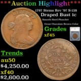 ***Auction Highlight*** 1797 Stems Rev '97 Draped Bust Large Cent S-138 1c Graded xf45 By SEGS (fc)