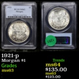 PCGS 1921-p Morgan Dollar 1 Graded ms63 By PCGS
