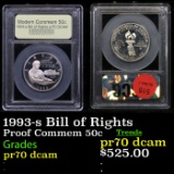 Proof 1993-s Bill of Rights Modern Commem Half Dollar 50c Graded GEM++ Proof Deep Cameo By USCG