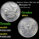 1880-o Morgan Dollar /o Vam-7 Hit List 40 $1 Grades Select Unc