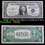 1935F $1 Blue Seal Silver Certificate F-1615 Grades vf++