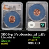 ANACS 2009-p Professional Life Lincoln Cent 1c Graded ms67 By ANACS