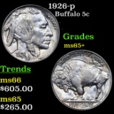 1926-p Buffalo Nickel 5c Grades GEM+ Unc