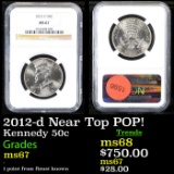 ***Auction Highlight*** NGC 2012-d Kennedy Half Dollar Near Top POP! 50c Graded ms67 By NGC (fc)