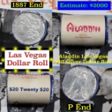 ***Auction Highlight*** Full Morgan/Peace Casino Las Vegas Aladdin silver $1 roll $20, 1887 & P end