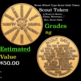 Brass Wheel Type Scout Oath Token Grades ng