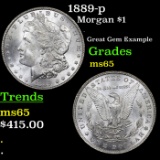 1889-p Morgan Dollar 1 Grades GEM Unc